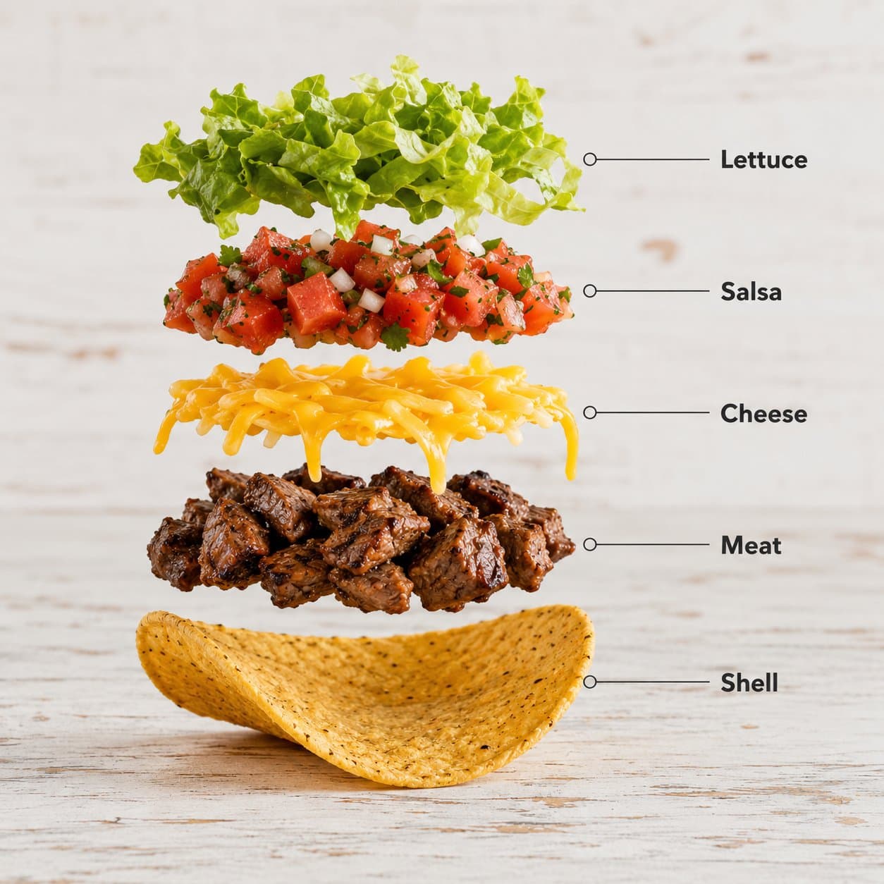 Exploded Taco Ingredient Poster
