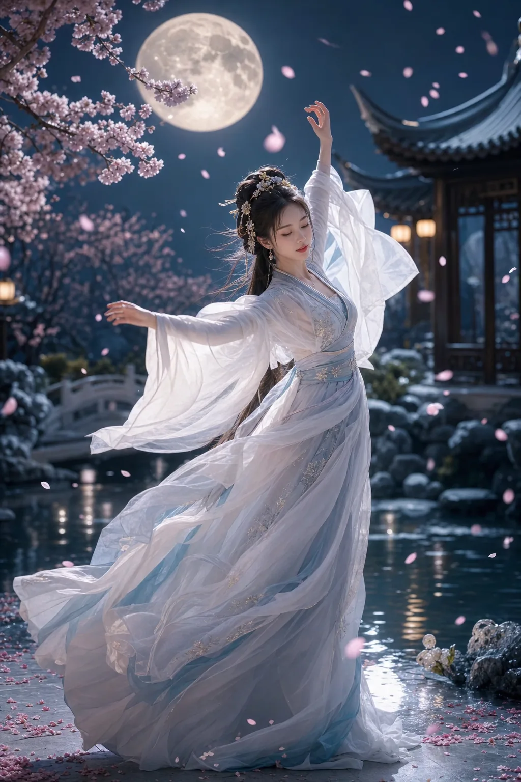 Moonlit Hanfu Fantasy Portrait